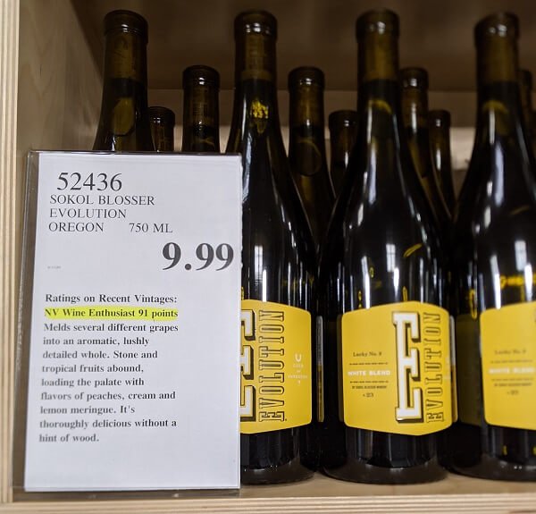 Sokol Blosser Evolution Lucky No. 9 White Costco Bottle Price