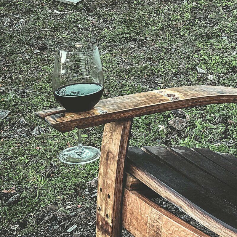 Wine Barrel Chair With Wine Holder