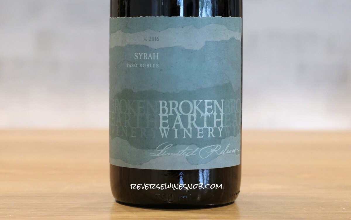 2016 Broken Earth Winery Limited Release Paso Robles Syrah