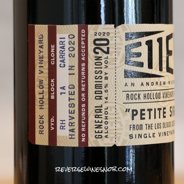 2020 Andrew Murray E11even Petite Sirah