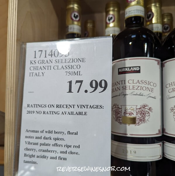 Kirkland Signature Chianti Classico Gran Selezione at Costco