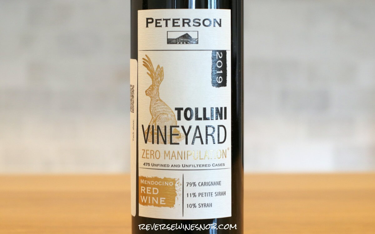 2019 Peterson Winery Tollini Vineyard Zero Manipulation Red