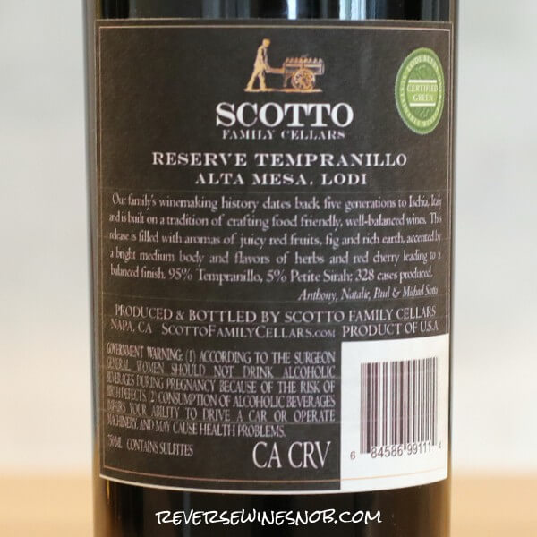 2021 Scotto Family Cellars Reserve Tempranillo