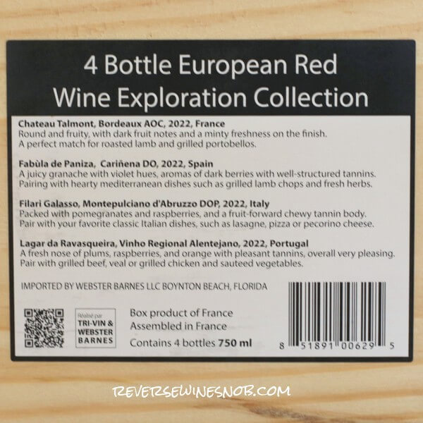 Costco Euro Box Back Label