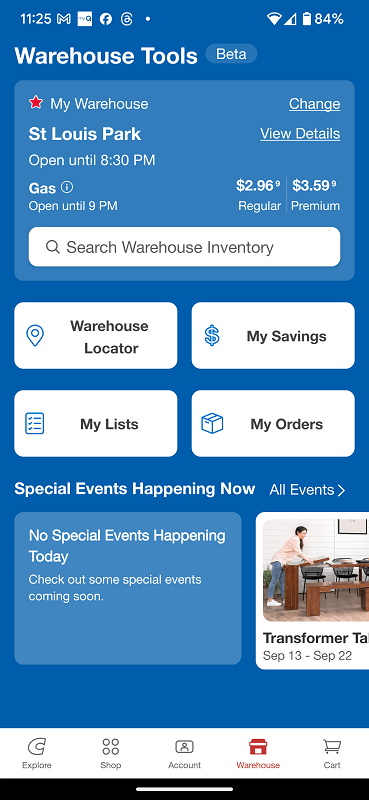 Costco Store Inventory Warehouse Screen