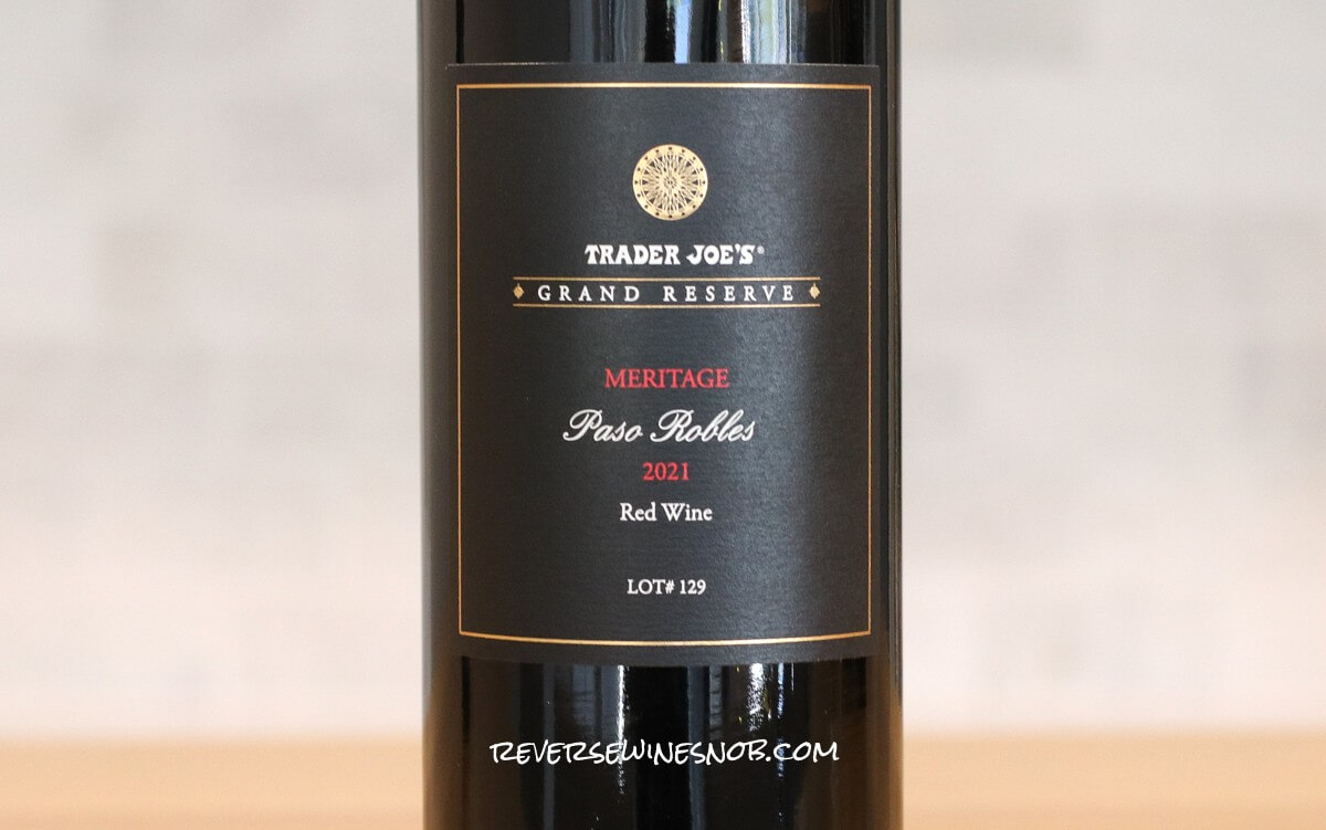 Trader Joe's Grand Reserve Paso Robles Meritage Review