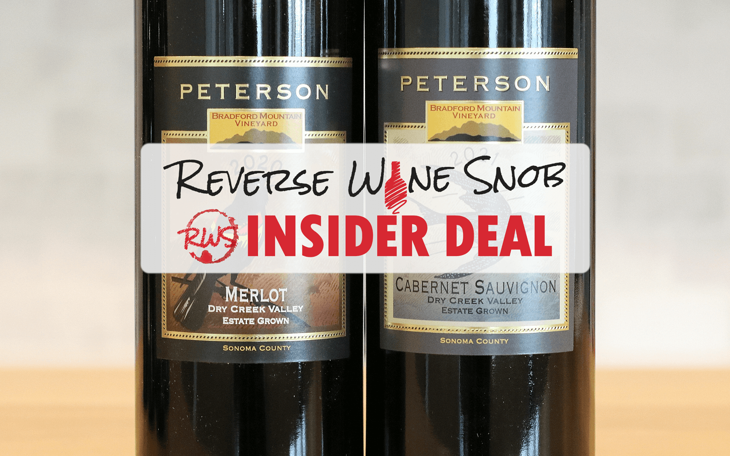 INSIDER DEAL! 94 and 95-Point Peterson Cab And Merlot XX% OFF!