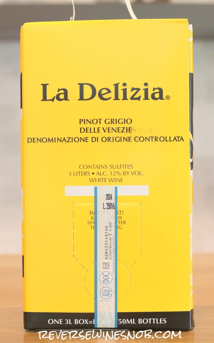 2024 La Delizia Delle Venezie Pinot Grigio Side Label