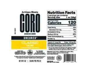 Coro salami classic nutrition
