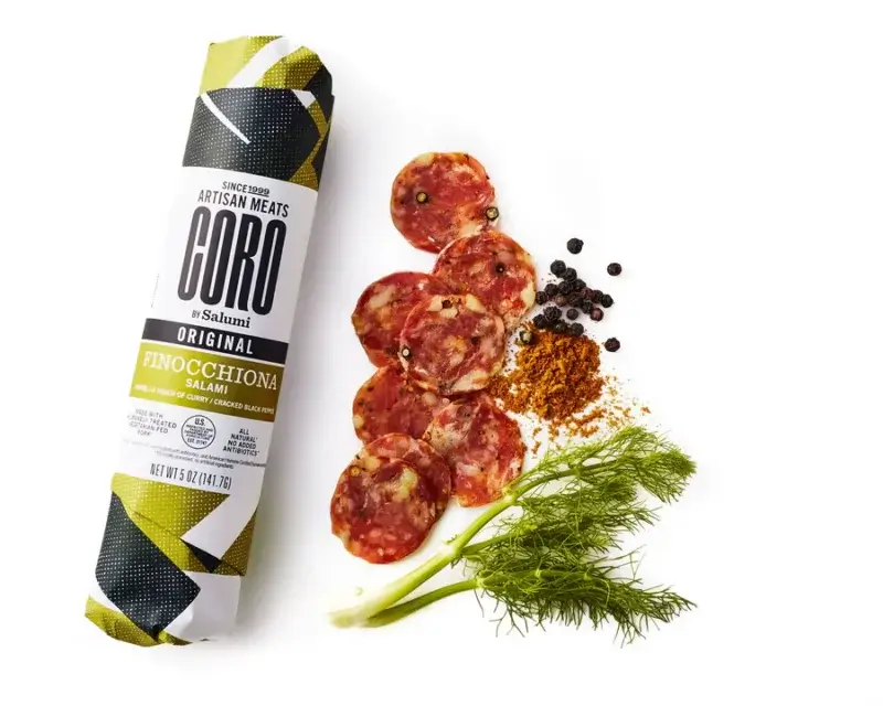 Coro Salami - Finocchiona Salami with black pepper, fennel and a touch of curry.