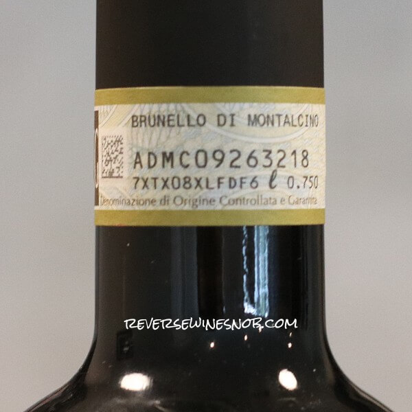 Kirkland Signature Brunello di Montalcino Neck Tag