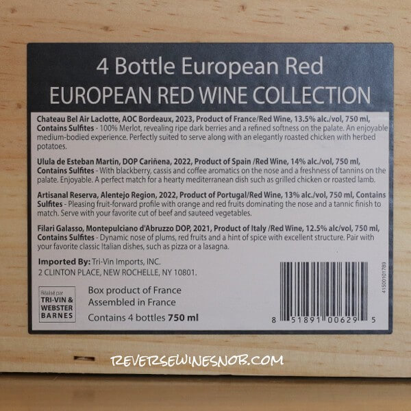 Costco 2025 Euro Box Back Label