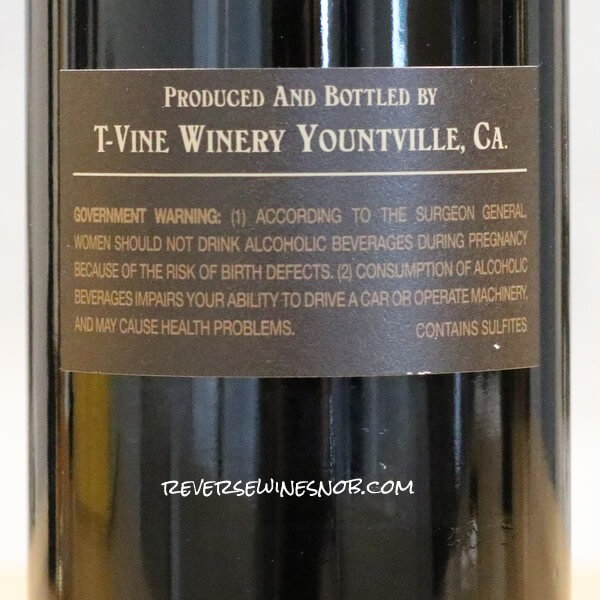 2020 T-Vine Hallowed Ground Red Back Label