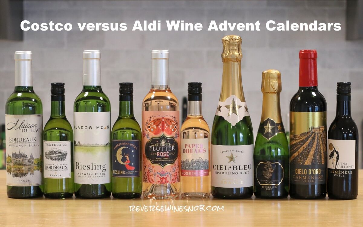Costco and Aldi Wine Advent Calendar similarities