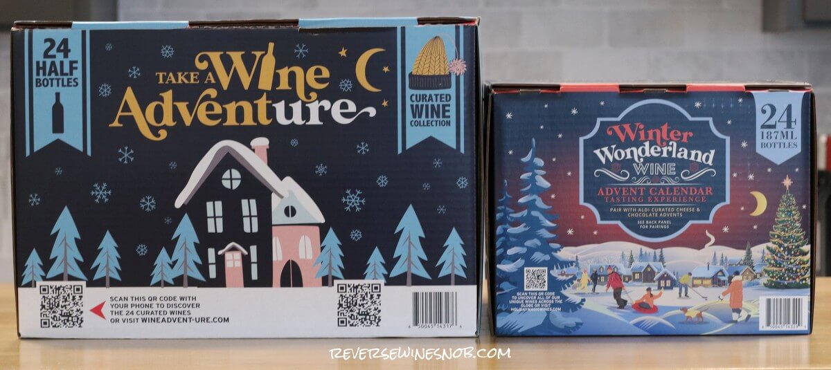 Costco versus Aldi Wine Advent Calendars 2025