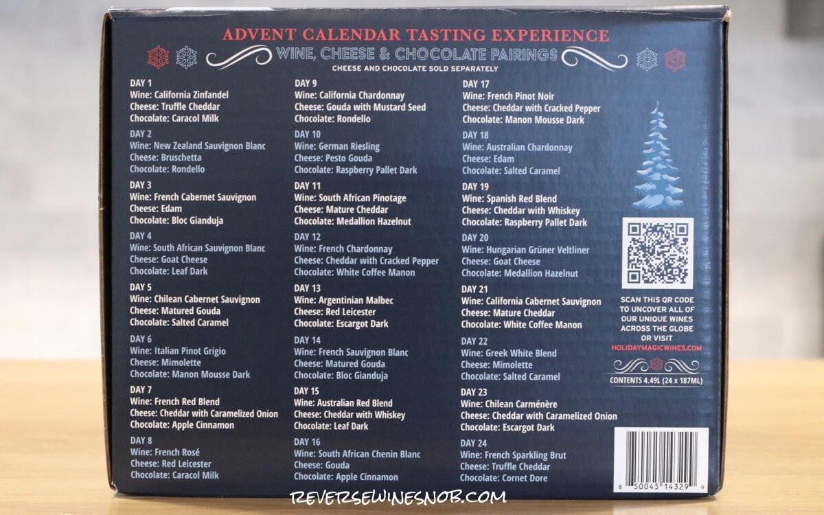 Aldi Winter Wonderland Wine Advent Calendar Pairings