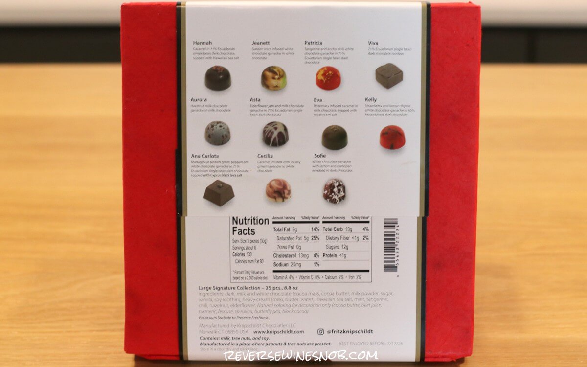 Fritz Knipschildt Signature Collection Chocolates Back