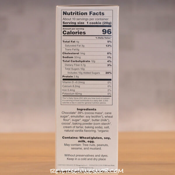 Bona Furtuna Double Chocolate Organic Biscotti Nutrition