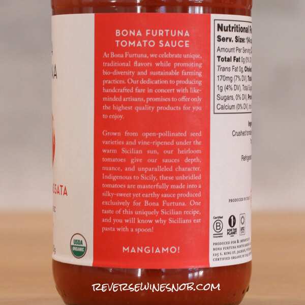 Bona Furtuna Organic Passata Side 2
