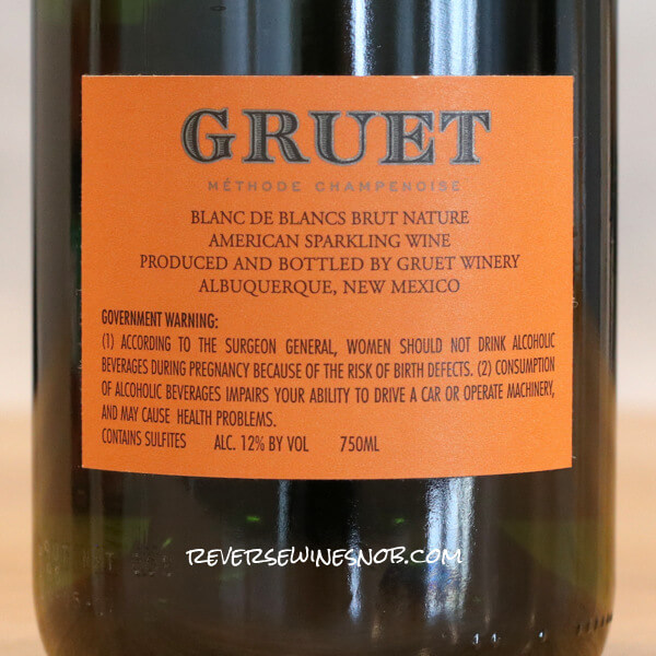 Gruet Blanc De Blancs Brut Nature Back Label