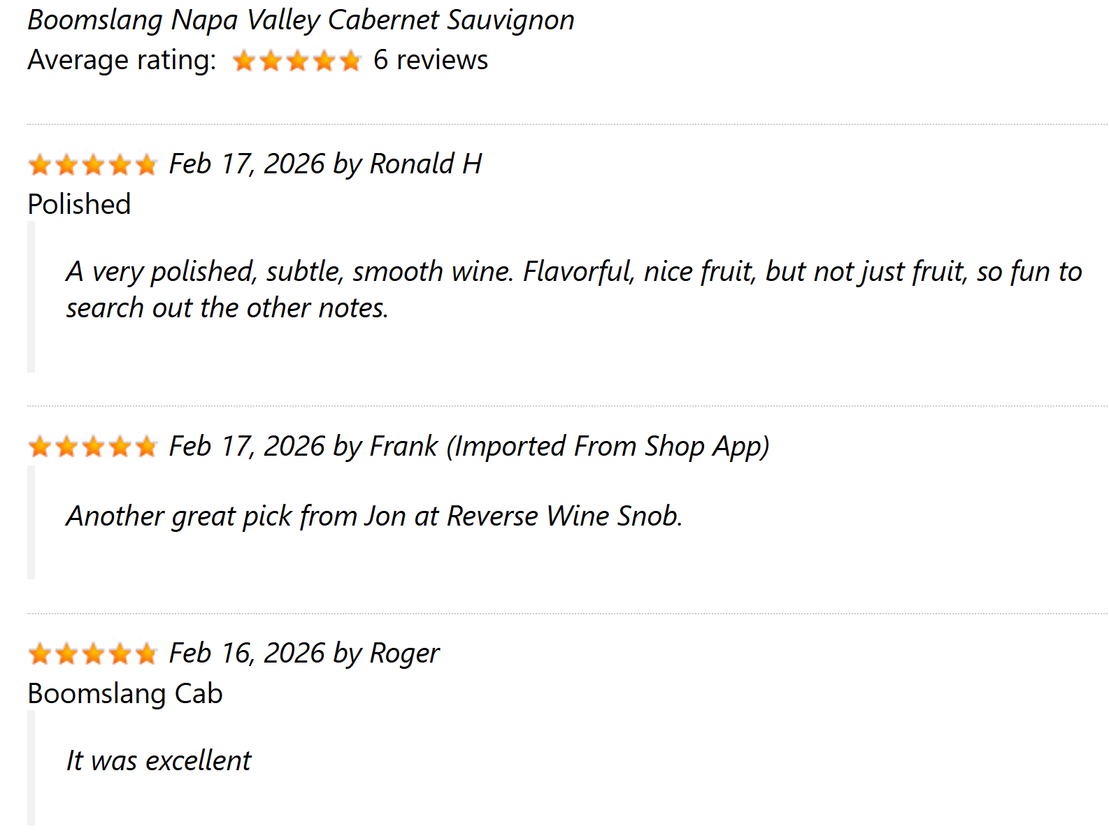 Boomslang Customer Reviews