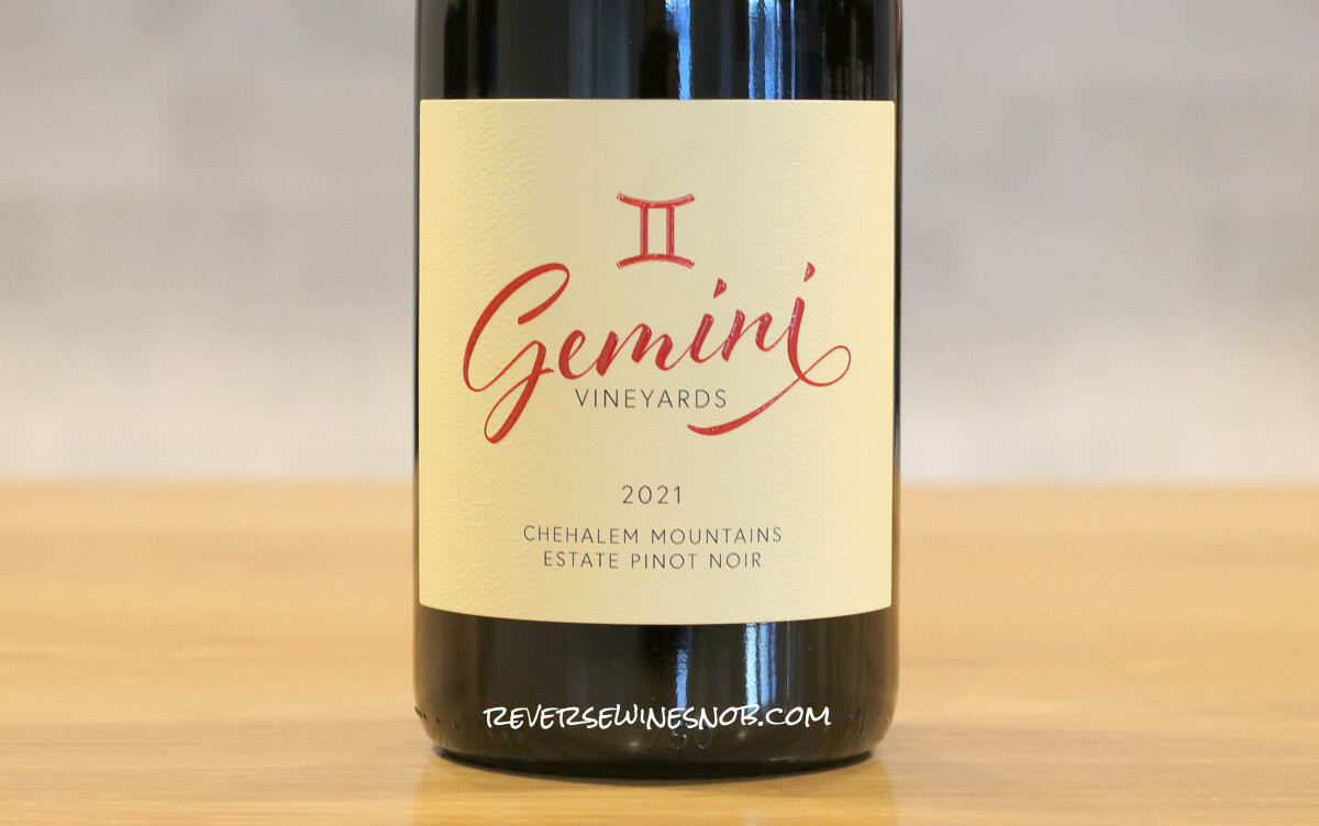 2021 Gemini Vineyards Chehalem Mountains Estate Pinot Noir