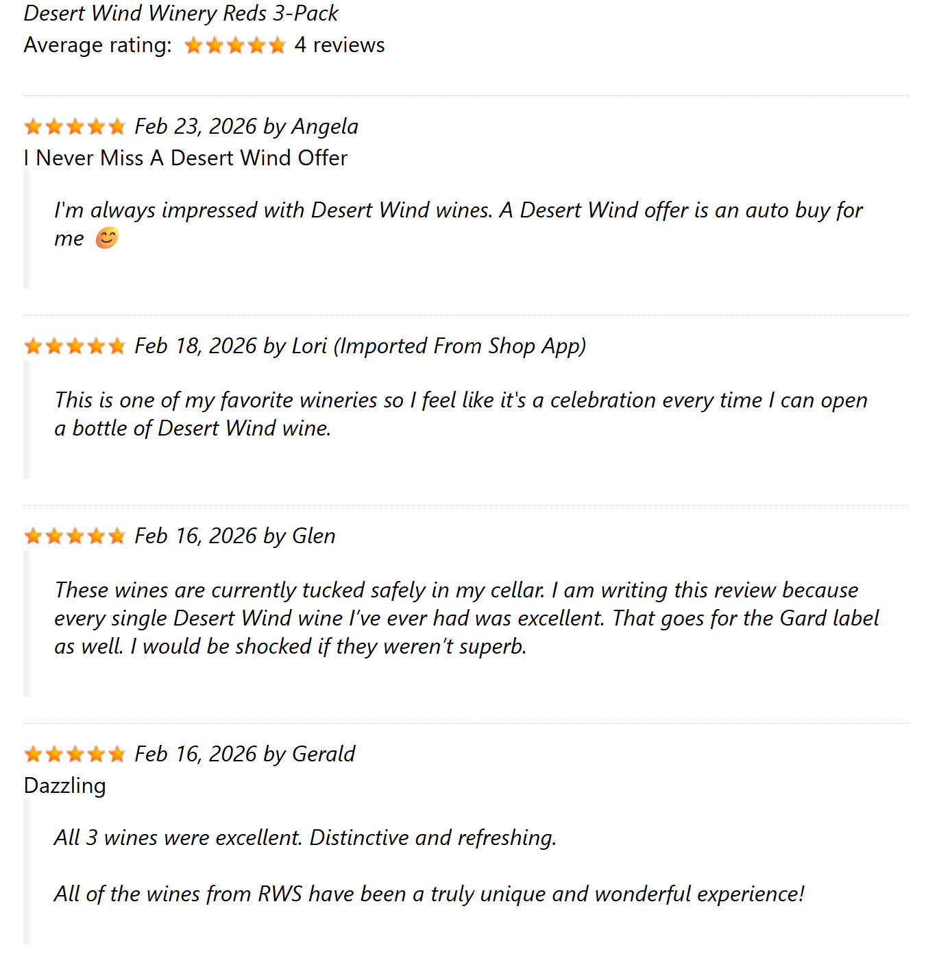 Desert Wind Winery Insider Deal Reviews