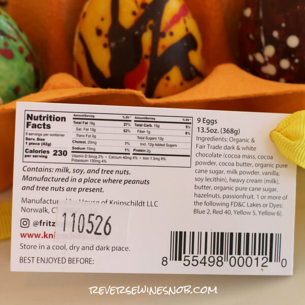 Knipschildt 9ct Large Egg Ensemble Label Ingredients Nutrition