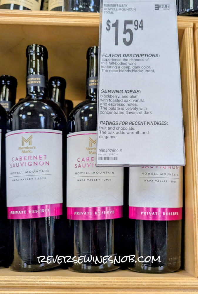 Member's Mark Private Reserve Howell Mountain Cabernet Sauvignon in Sams' Club