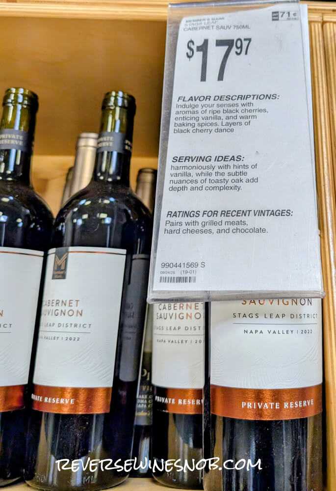 Member's Mark Private Reserve Stags Leap District Cabernet Sauvignon in Sam's Club
