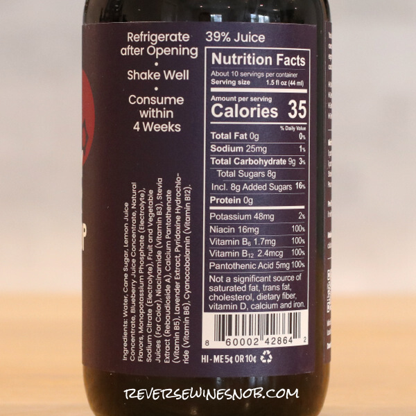 Modica Blueberry Lavender Lemon Drop Back Label