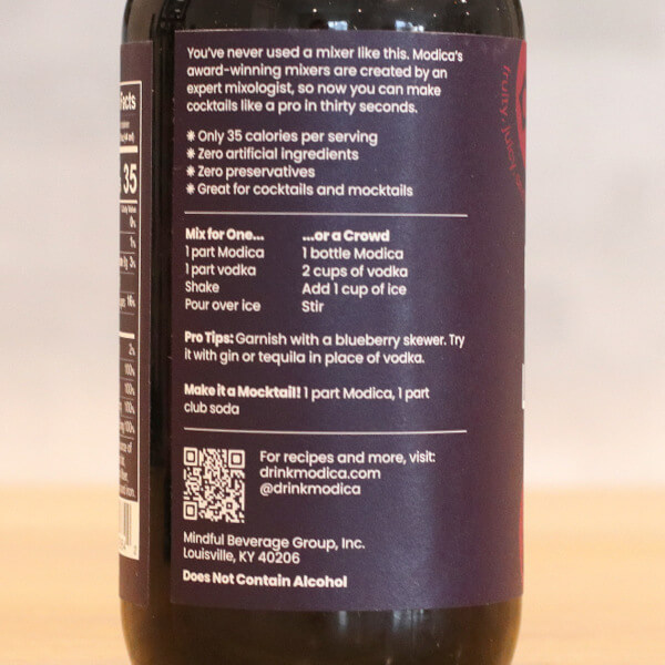 Modica Blueberry Lavender Lemon Drop Side Label