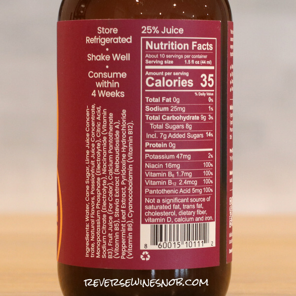 Modica Passion Fruit Mojito Back Label