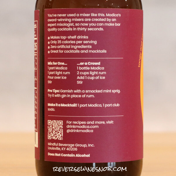 Modica Passion Fruit Mojito Side Label