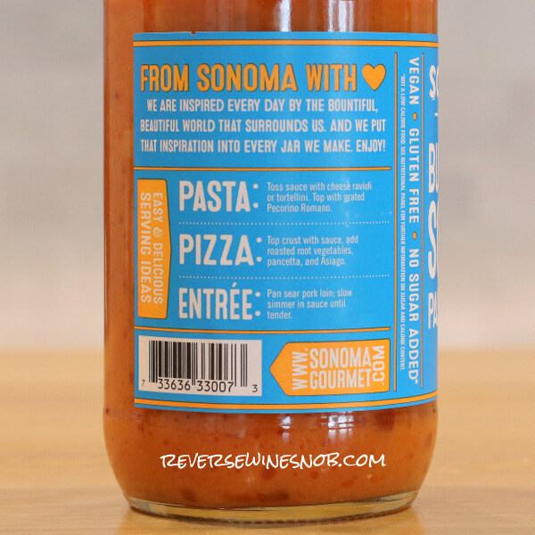 Sonoma Gourmet Butternut Squash Back Label