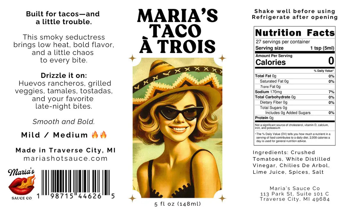 Maria's Taco à Trois Label