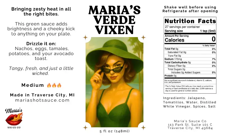 Maria's Verde Vixen Label