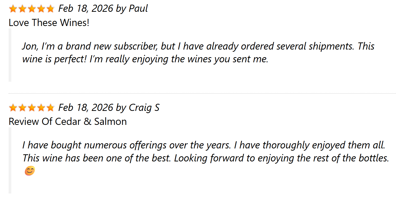 Cedar Salmon Buyer Reviews