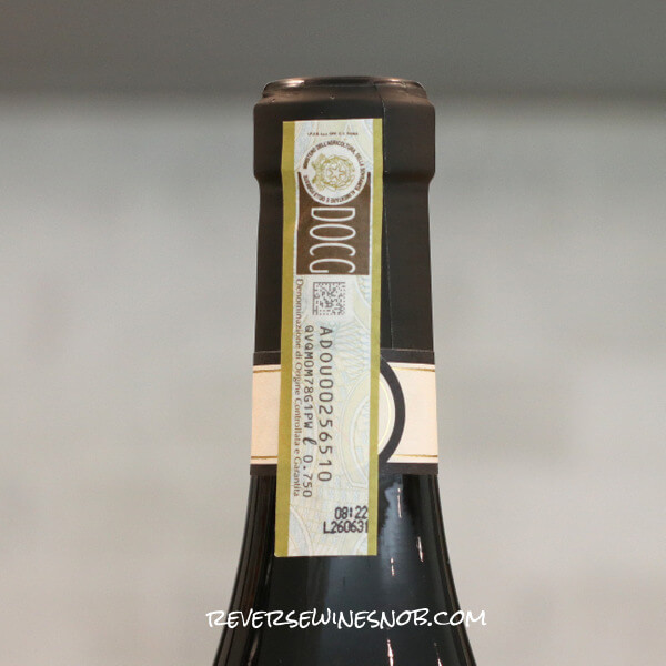 2022 Kirkland Signature Barolo Traceability Tag