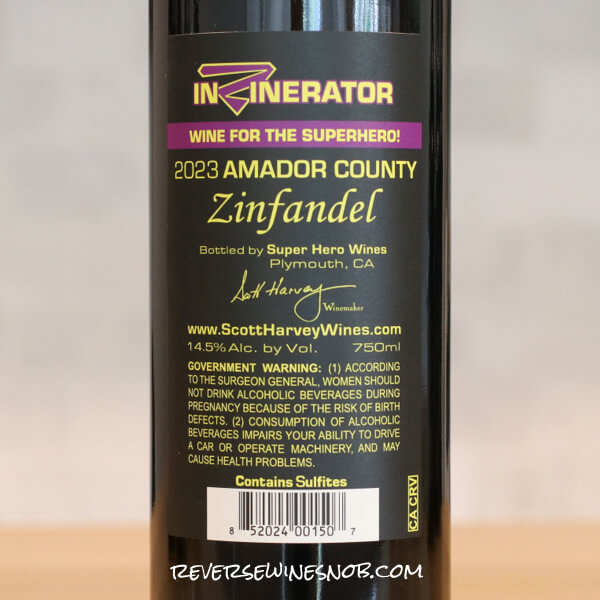 2023 Scott Harvey InZINerator Back Label
