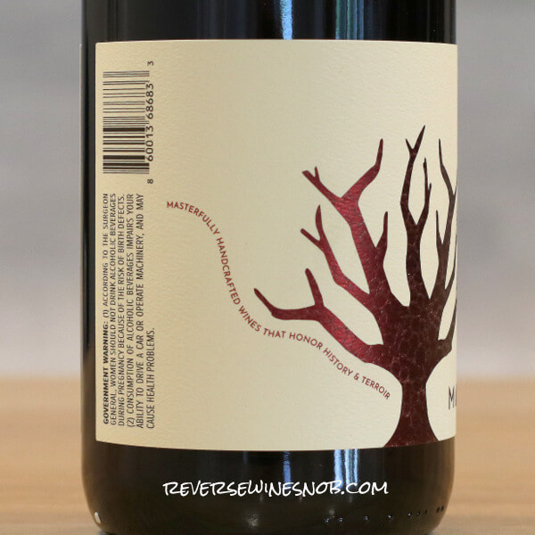 2022 Marchelle Fourth Act Pinot Noir Side Label